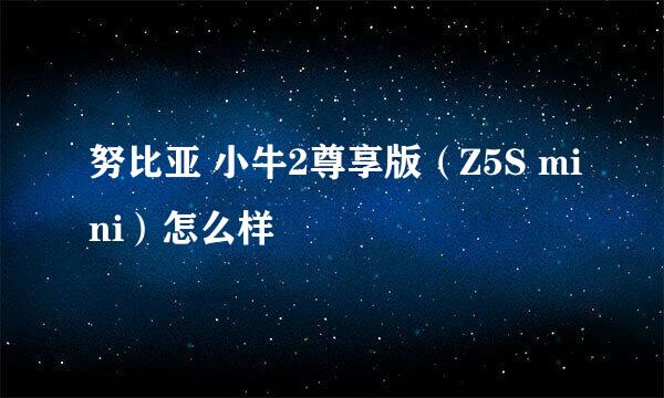 努比亚 小牛2尊享版（Z5S mini）怎么样