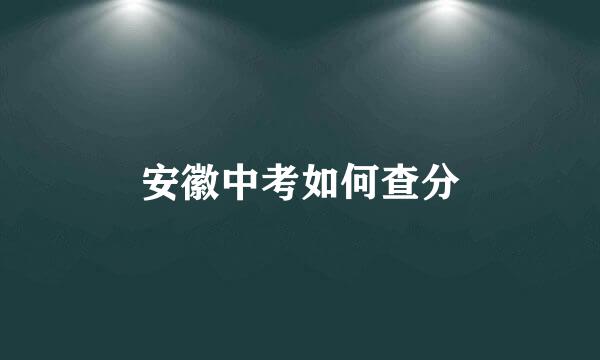安徽中考如何查分