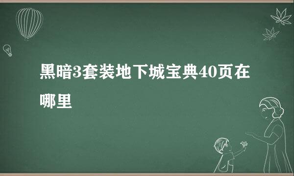 黑暗3套装地下城宝典40页在哪里