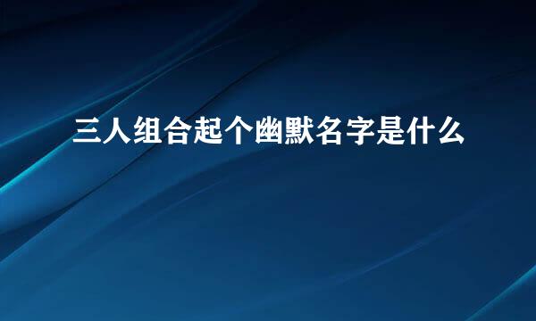 三人组合起个幽默名字是什么
