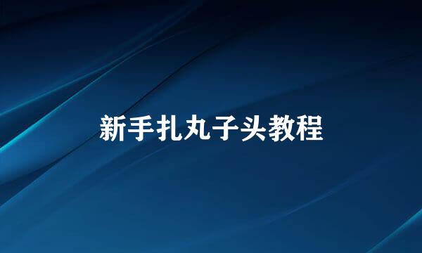 新手扎丸子头教程
