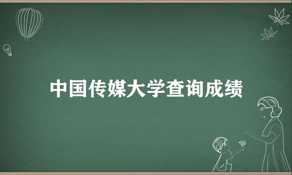 中国传媒大学查询成绩