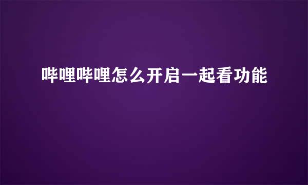 哔哩哔哩怎么开启一起看功能