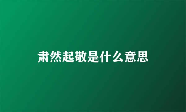 肃然起敬是什么意思