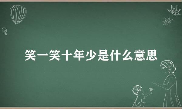 笑一笑十年少是什么意思