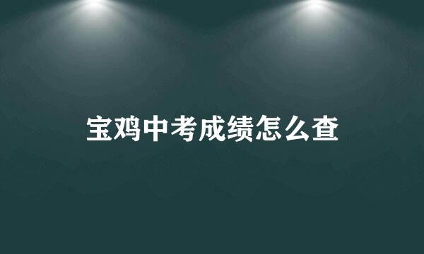 宝鸡中考成绩怎么查