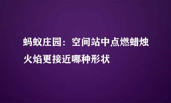 蚂蚁庄园：空间站中点燃蜡烛火焰更接近哪种形状