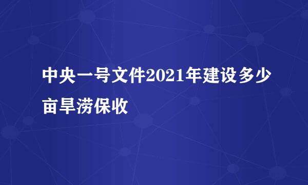 中央一号文件2021年建设多少亩旱涝保收