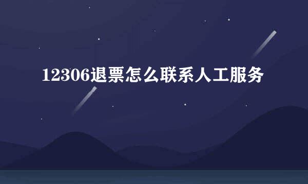 12306退票怎么联系人工服务