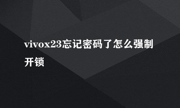 vivox23忘记密码了怎么强制开锁