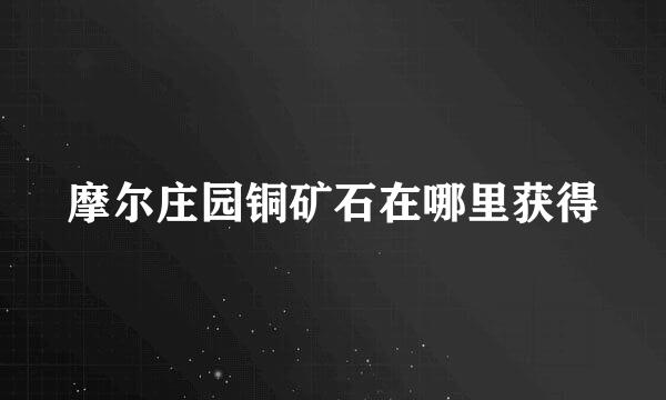 摩尔庄园铜矿石在哪里获得