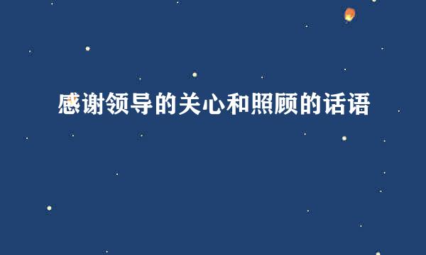 感谢领导的关心和照顾的话语
