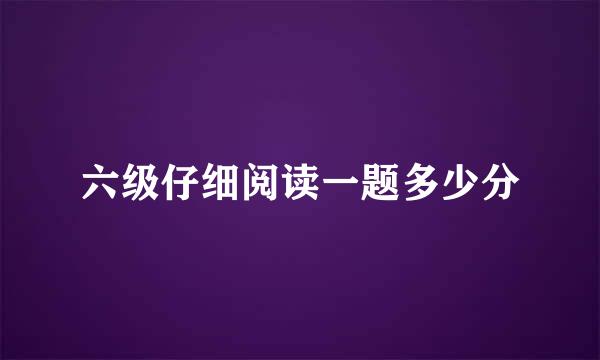 六级仔细阅读一题多少分