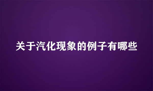关于汽化现象的例子有哪些