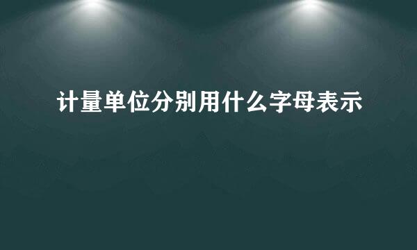 计量单位分别用什么字母表示