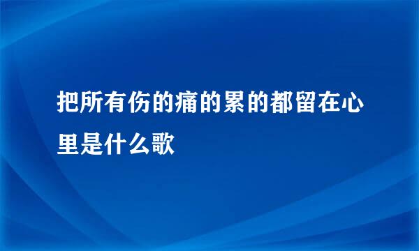 把所有伤的痛的累的都留在心里是什么歌