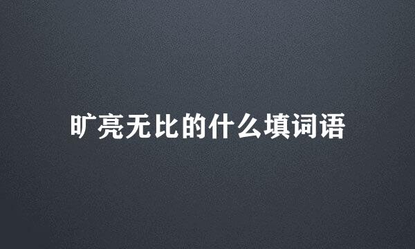 旷亮无比的什么填词语