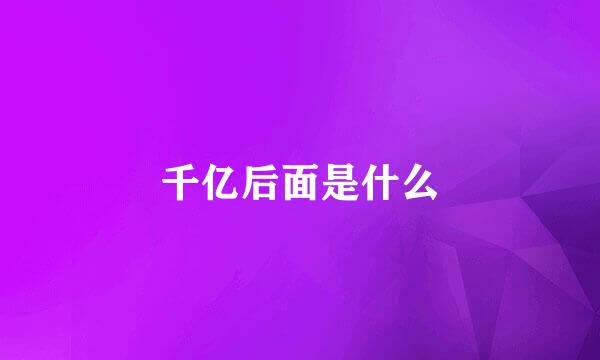 千亿后面是什么