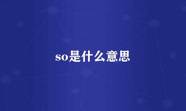 so是什么意思