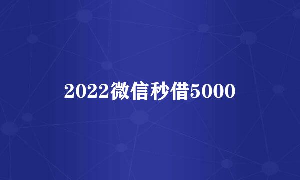 2022微信秒借5000