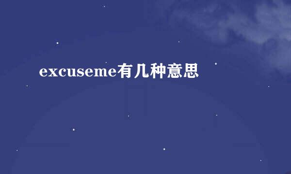 excuseme有几种意思