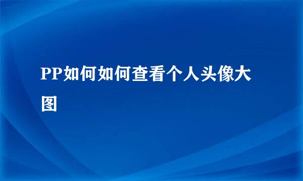 PP如何如何查看个人头像大图