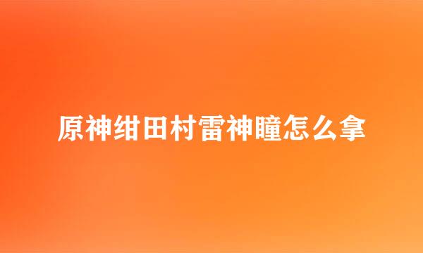 原神绀田村雷神瞳怎么拿
