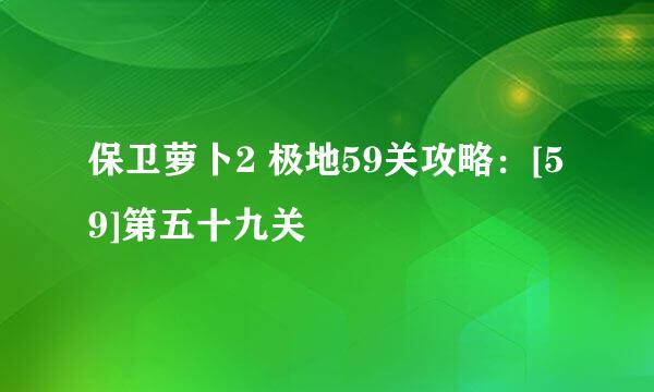 保卫萝卜2 极地59关攻略：[59]第五十九关