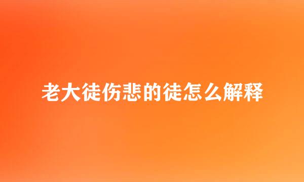老大徒伤悲的徒怎么解释