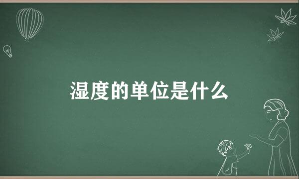 湿度的单位是什么