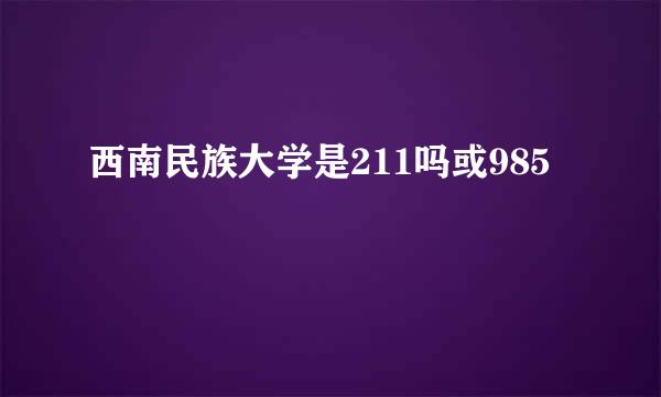 西南民族大学是211吗或985