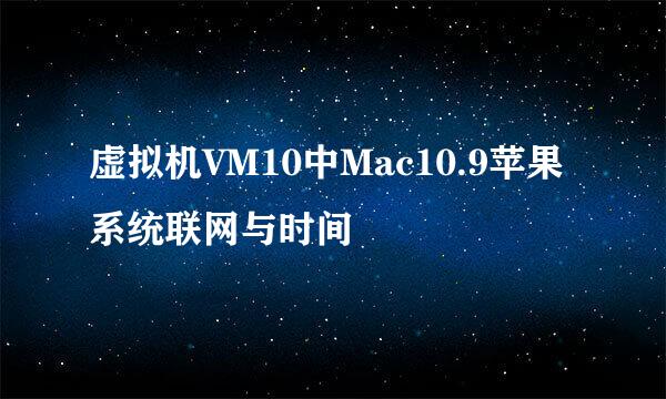 虚拟机VM10中Mac10.9苹果系统联网与时间