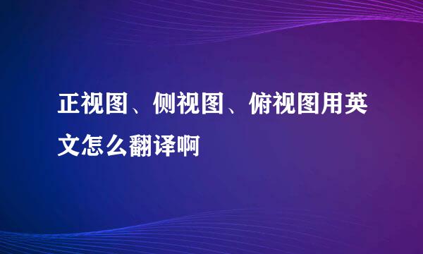 正视图、侧视图、俯视图用英文怎么翻译啊