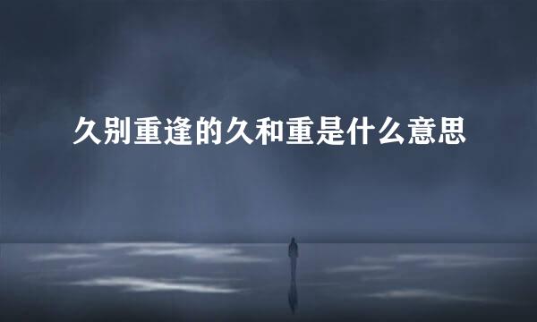 久别重逢的久和重是什么意思