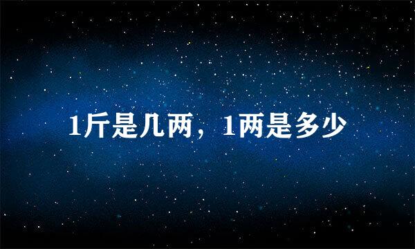 1斤是几两，1两是多少
