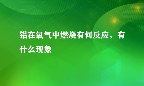 铝在氧气中燃烧有何反应,有什么现象