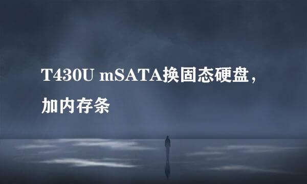 T430U mSATA换固态硬盘，加内存条