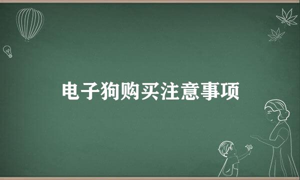 电子狗购买注意事项
