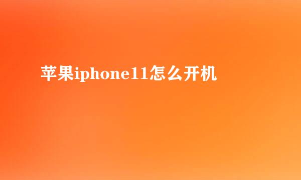 苹果iphone11怎么开机