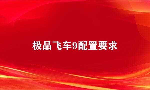极品飞车9配置要求