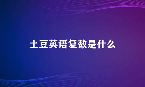 土豆英语复数是什么
