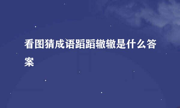 看图猜成语蹈蹈辙辙是什么答案