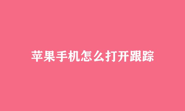 苹果手机怎么打开跟踪