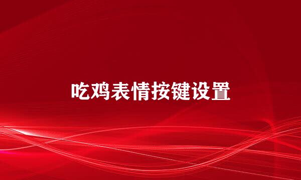 吃鸡表情按键设置