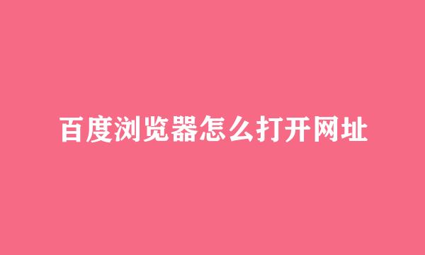 百度浏览器怎么打开网址