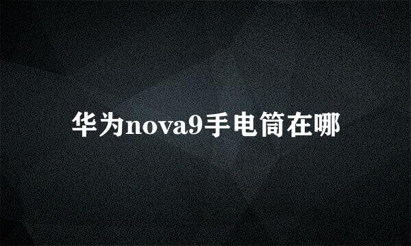华为nova9手电筒在哪