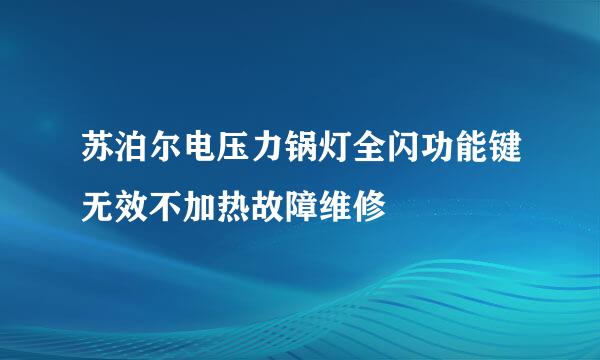 苏泊尔电压力锅灯全闪功能键无效不加热故障维修