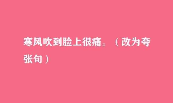 寒风吹到脸上很痛。(改为夸张句)