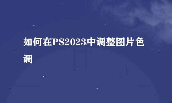 如何在PS2023中调整图片色调