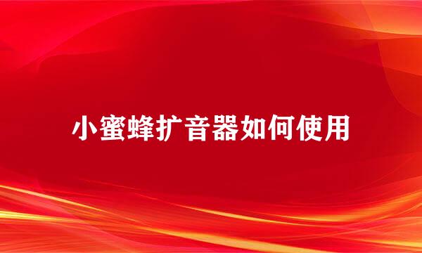 小蜜蜂扩音器如何使用